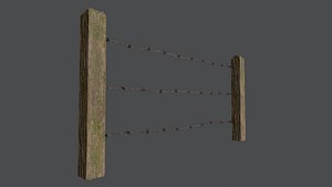 wood fence 3D model