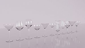3D Cocktails Glasses Set model