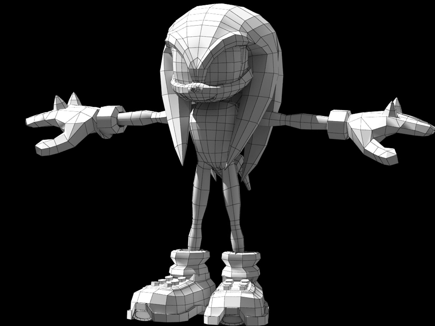 3d Knuckles Rigged Biped Model