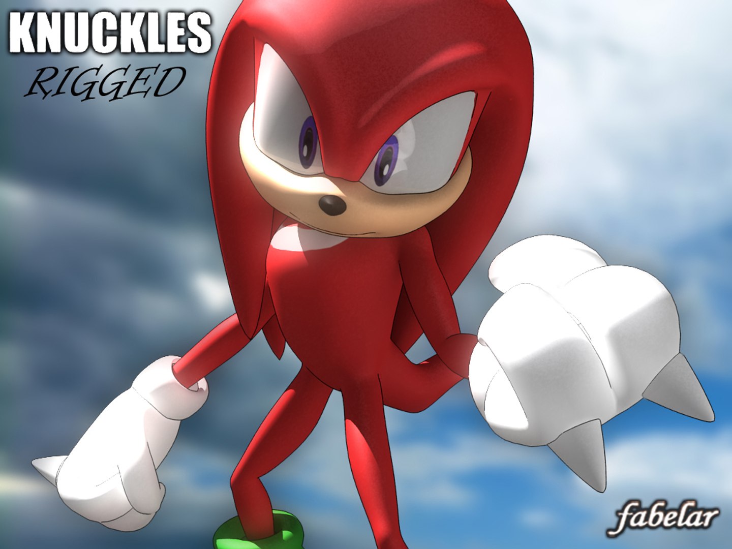 3d Knuckles Rigged Biped Model