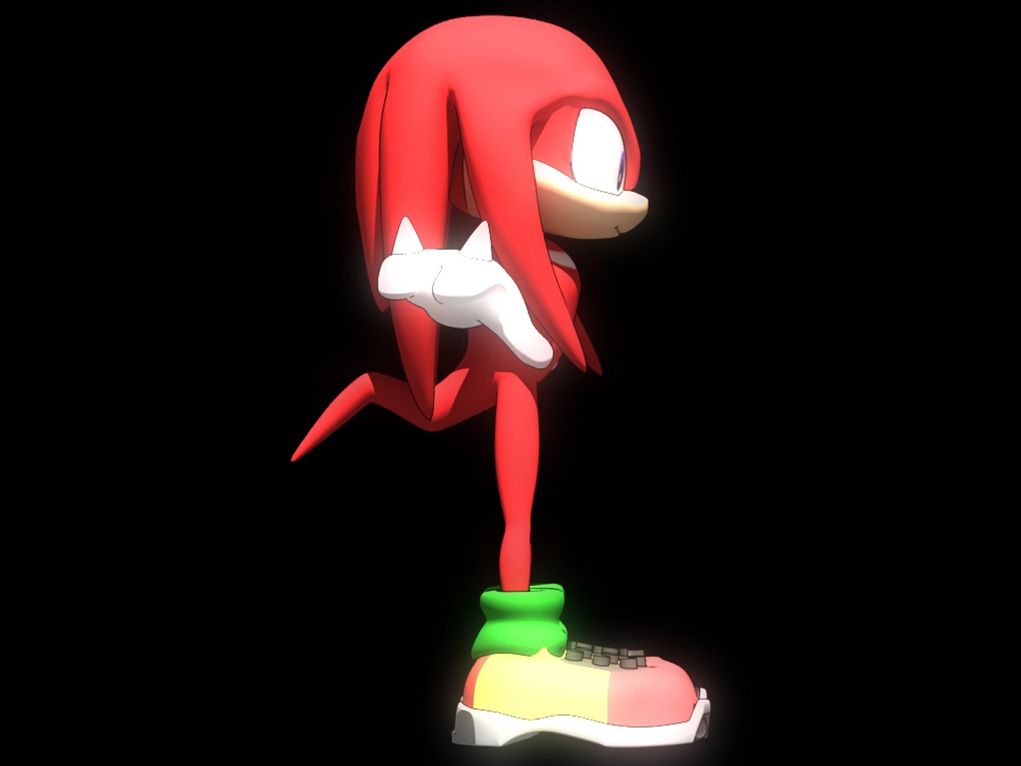 3d Knuckles Rigged Biped Model