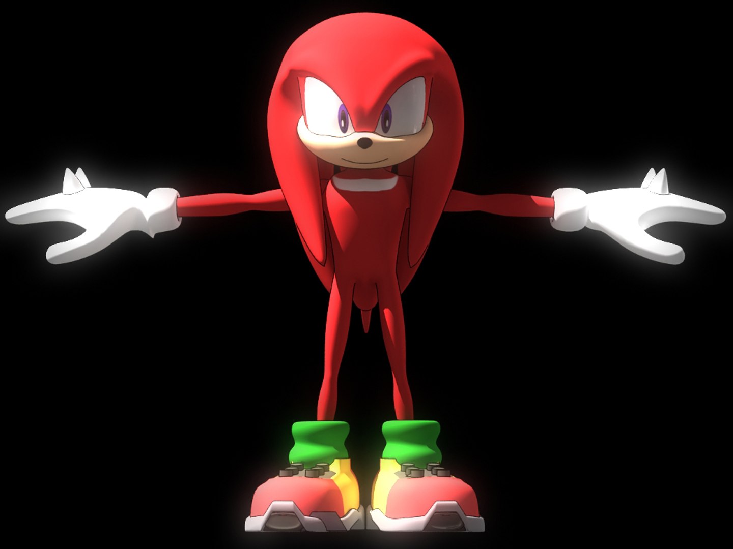 3d Knuckles Rigged Biped Model