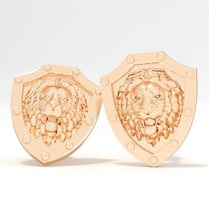 3D model cufflinks lion