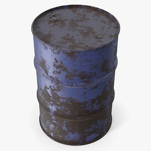 Rusted Steel Storage Barrel with Sealed Lid 3D model