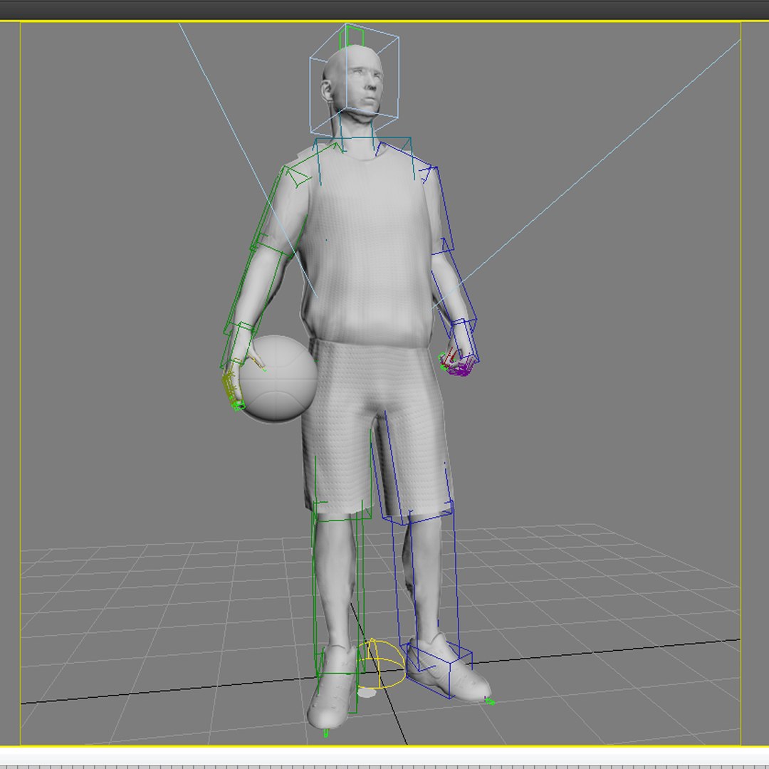 rigged basketball player lod 3d model