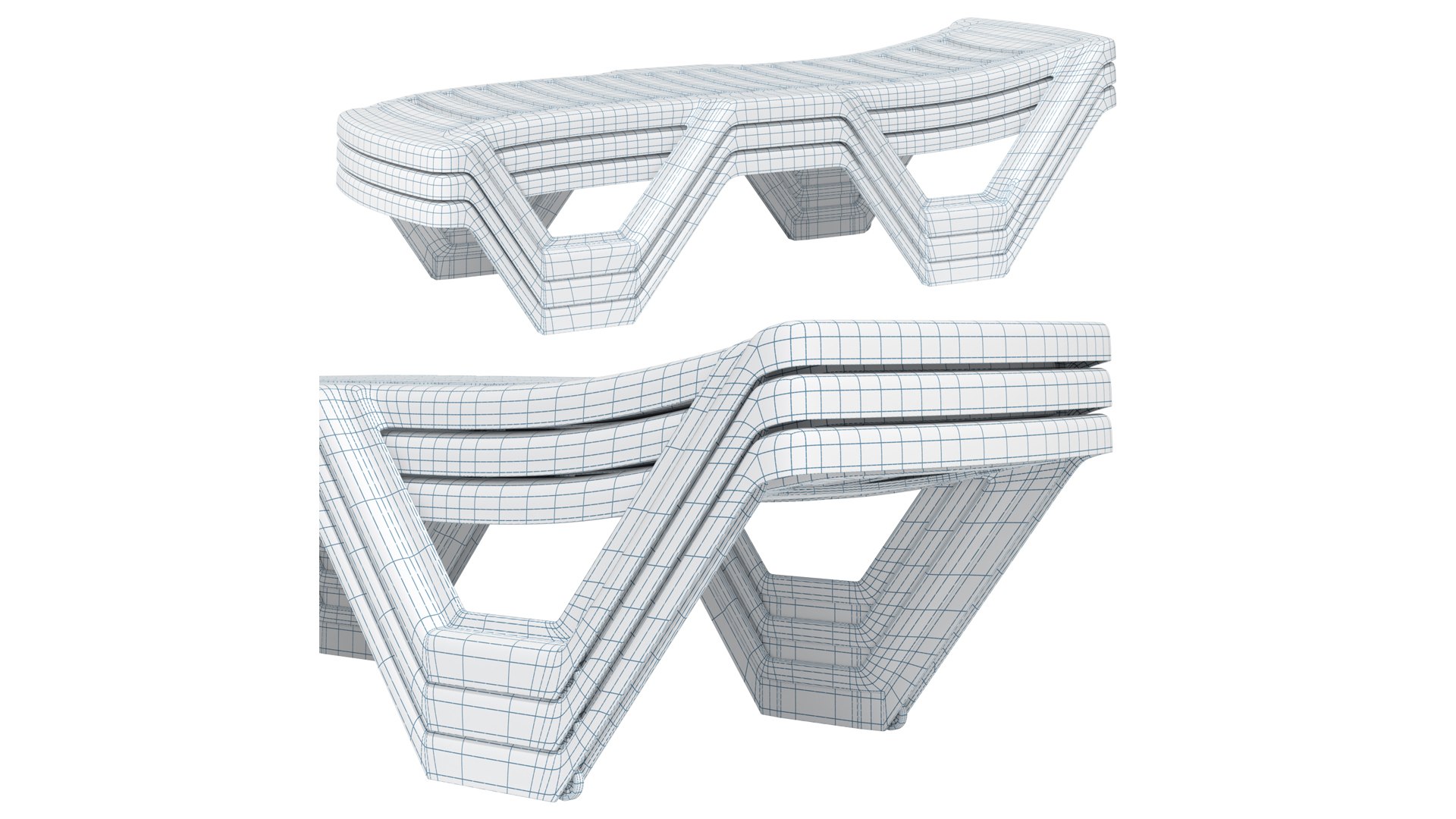 Ellastik Plast plastic chaise 3D model - TurboSquid 2142727