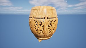Balinese Stool Handcrafted Wooden Seat 3D model