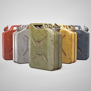 3D Classic Metal Jerrycan - Vintage Fuel Gas Oil Can model