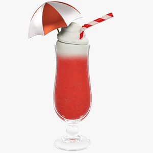 3D model cocktail smoothie beverage