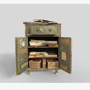 old cabinet books 3D model