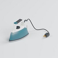 Domestic Steam Iron with Detailed Soleplate and Power Cord