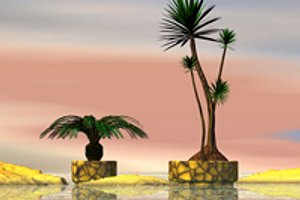 free br4 model tropical palms pot