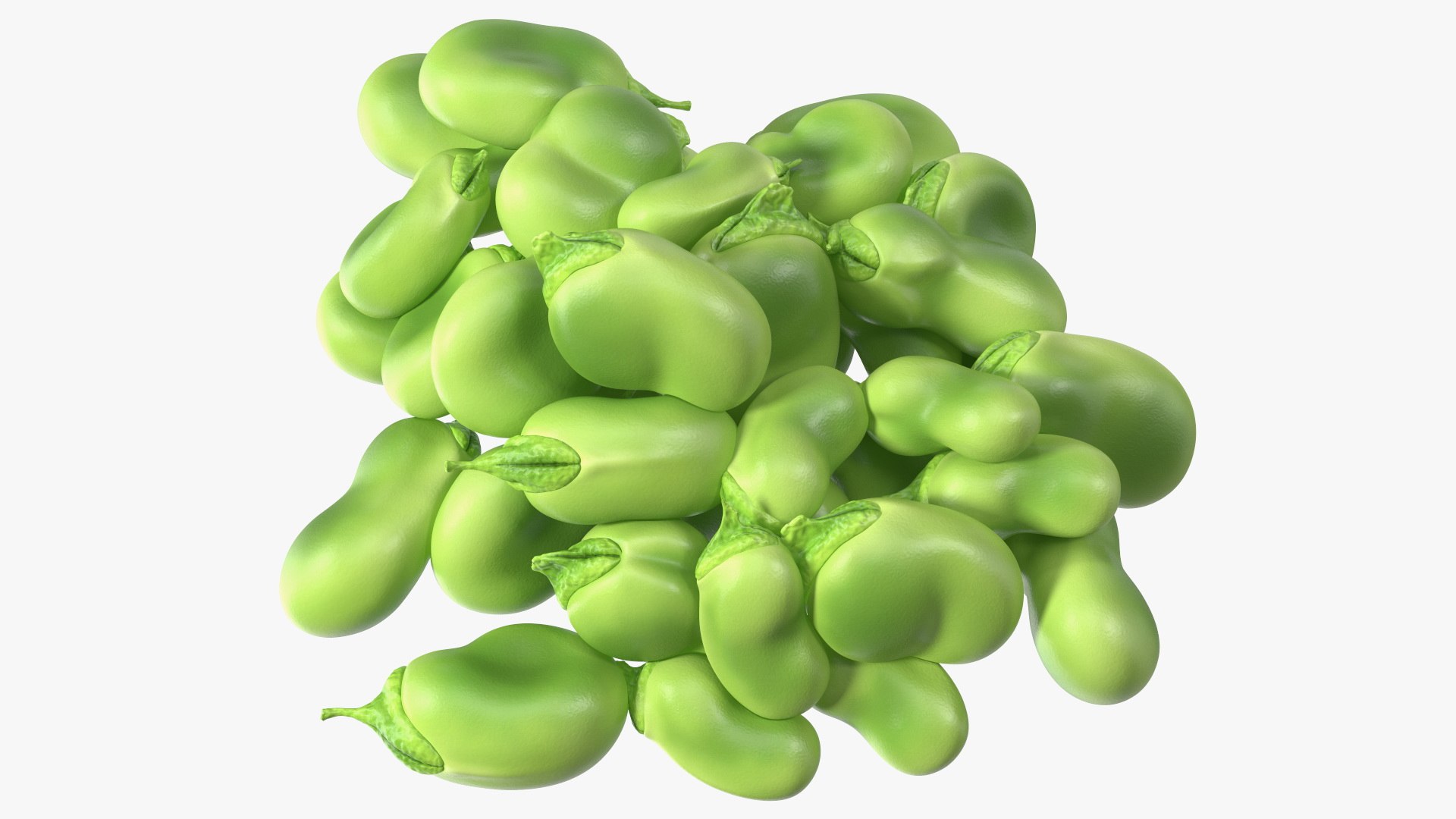 Pile of Fresh Broad Beans 3D model preview
