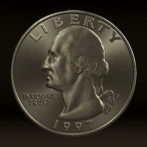 quarter dollar coin 3d model