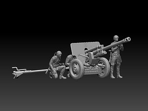 3D model ussr soldiers zis-3