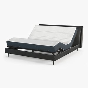 Smart Bed Black Curved Mattress 3D model