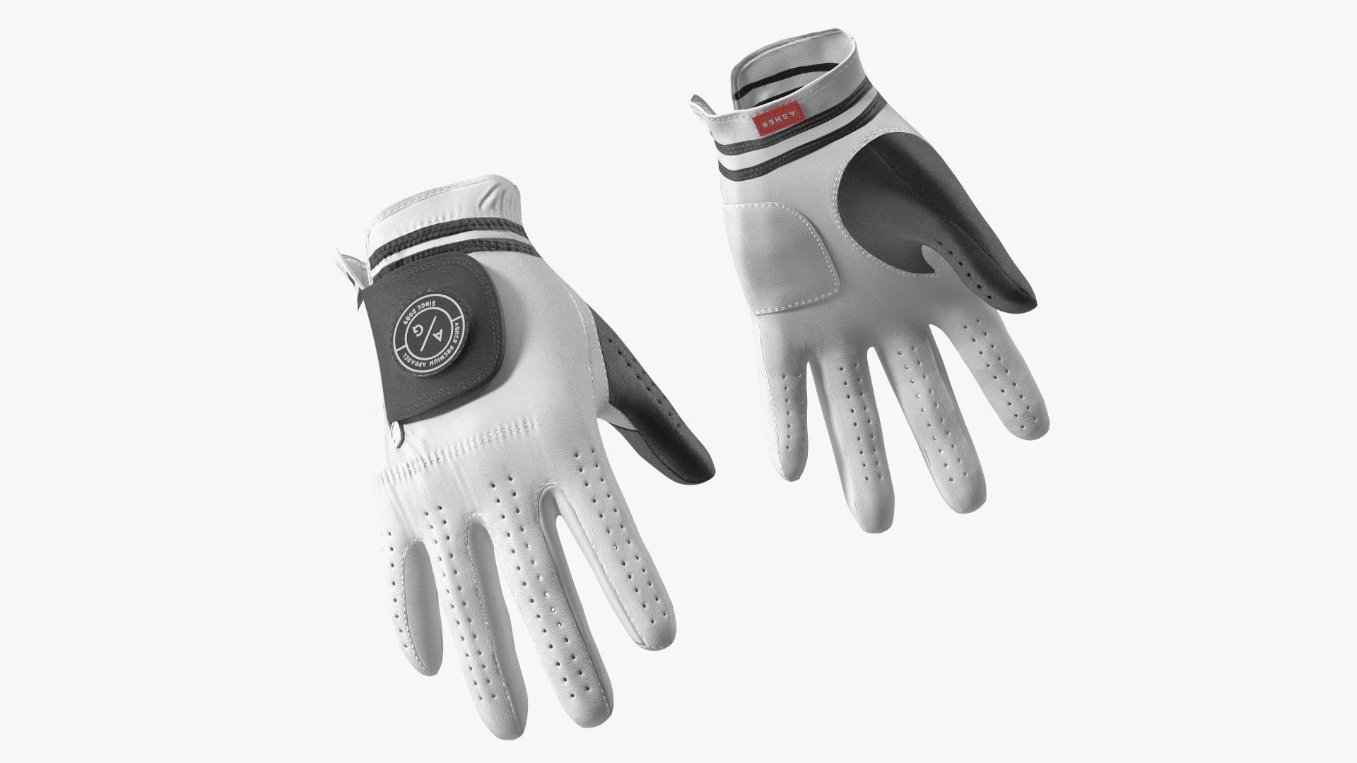 Premium Golf Gloves Asher White 3D model preview