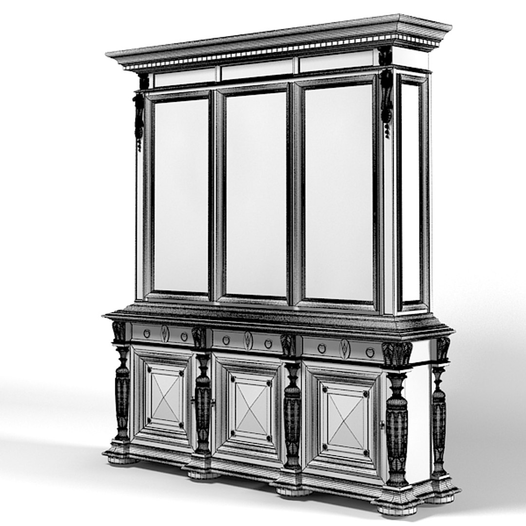 Classic Traditional Buffet 3d Model