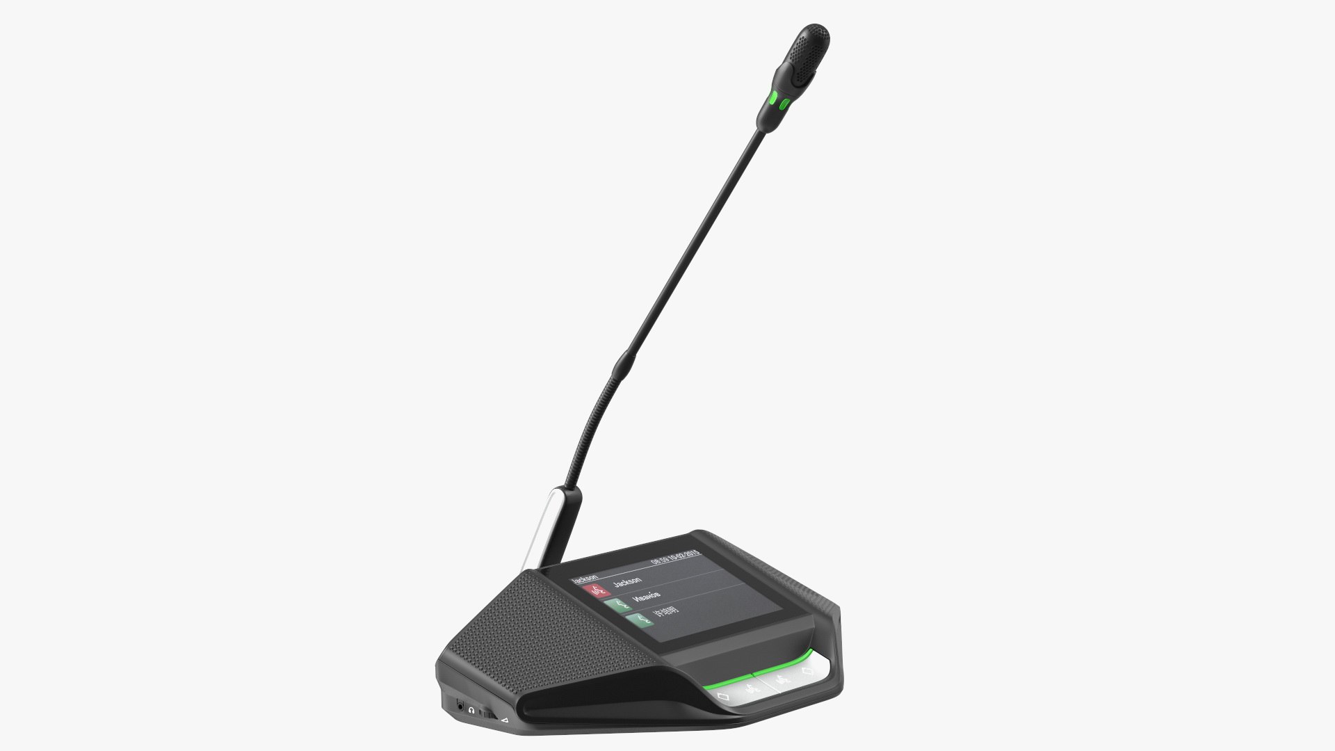 Wireless Discussion Device with Touchscreen and Stem Mic 3D model preview