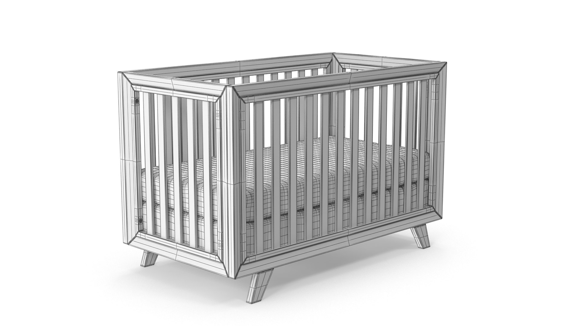 3D Baby Cribs Set Model TurboSquid 1994725