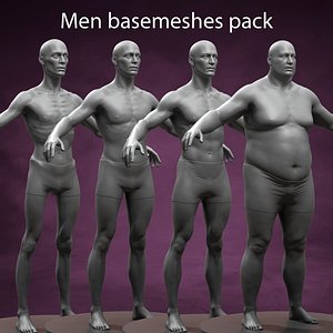 Men Basemeshes Pack 3D