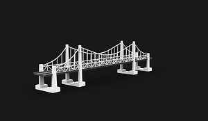Suspension Bridge 02 3D model 3D model