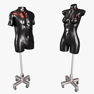 Realistic Low Poly male female manequin manikin
