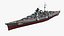 3D model Bismarck Battleship with Atlantic Deception Pattern 1941 Gray