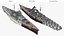 3D model Bismarck Battleship with Atlantic Deception Pattern 1941 Gray