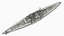 3D model Bismarck Battleship with Atlantic Deception Pattern 1941 Gray