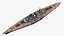 3D model Bismarck Battleship with Atlantic Deception Pattern 1941 Gray