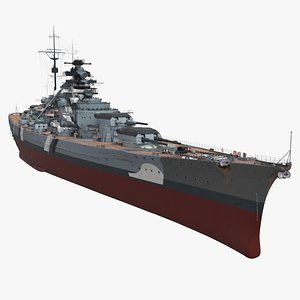 Bismarck Battleship with Atlantic Deception Pattern 1941 Gray