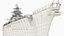 3D model Bismarck Battleship with Atlantic Deception Pattern 1941 Gray