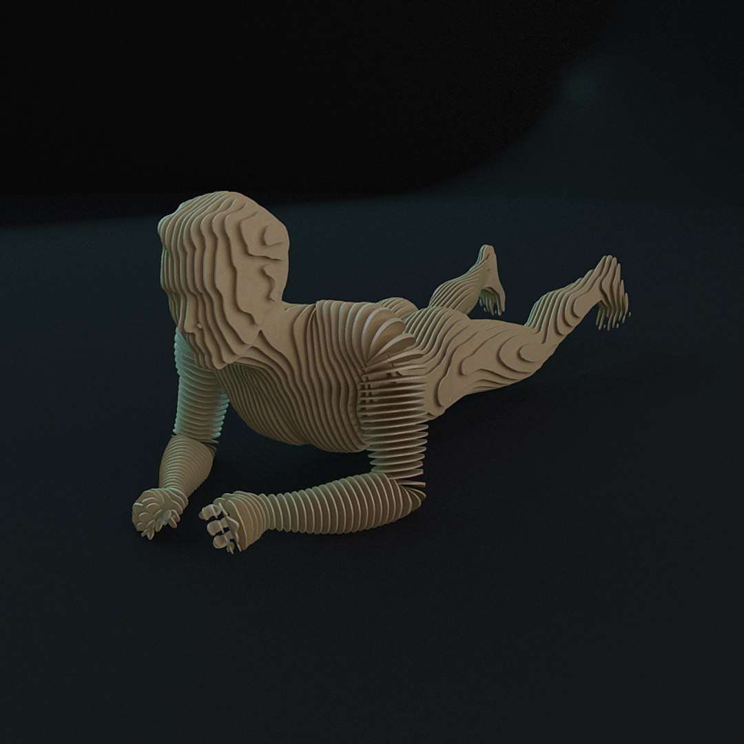 3d Model Contour Man Rigged