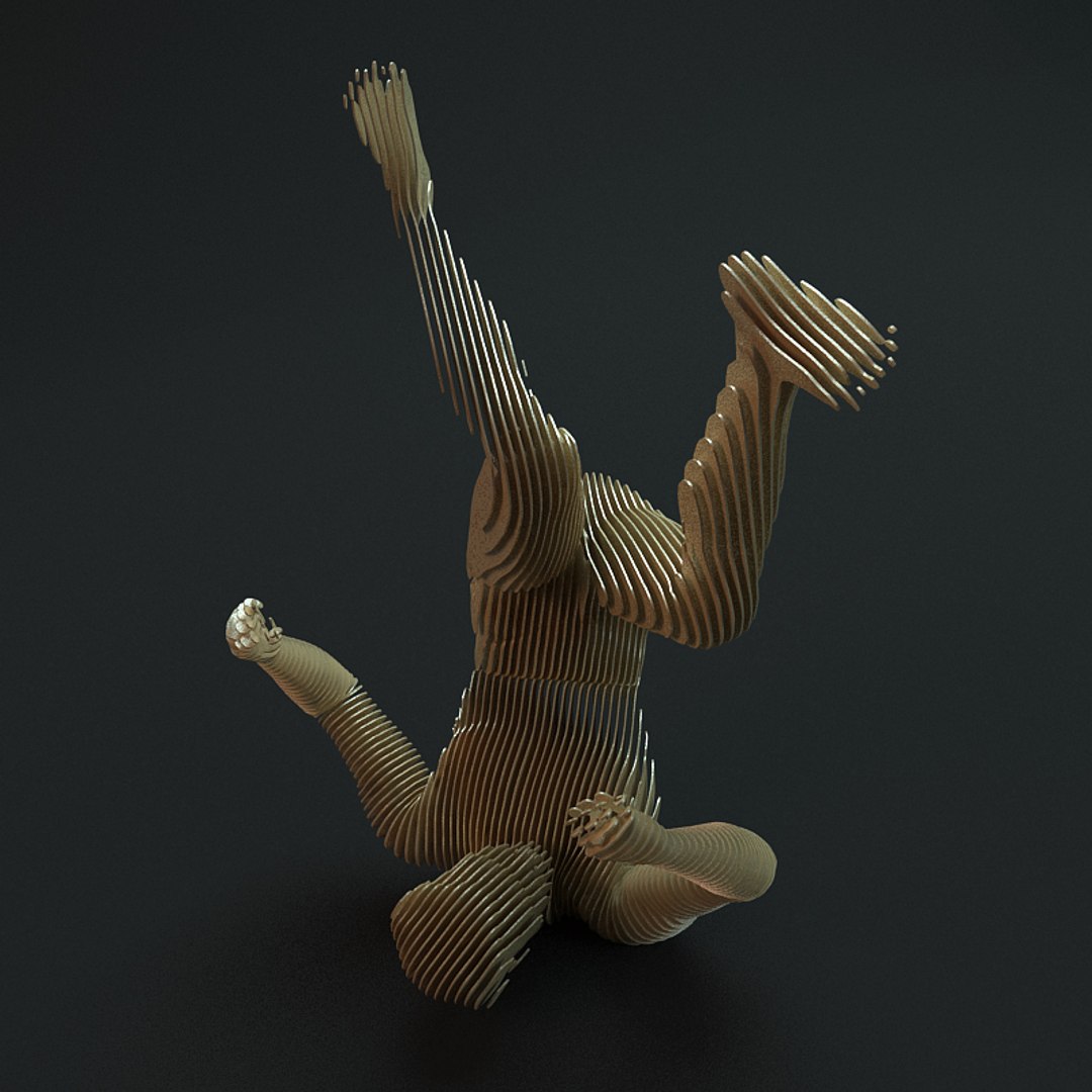 3d Model Contour Man Rigged