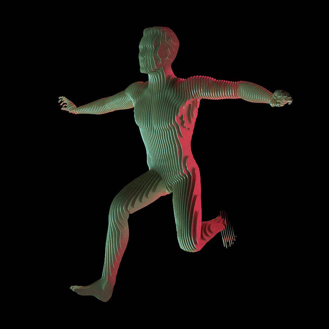 3d Model Contour Man Rigged