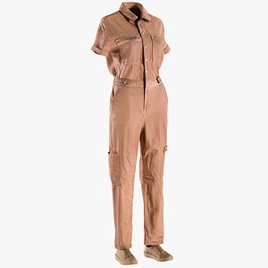 3D realistic women s overalls model