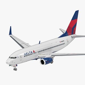Delta Air Lines Boeing 737-700 with Interior 3D model