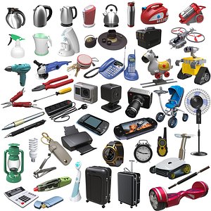 Household Items Collection 50 in 1 3D model