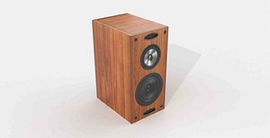 Low-poly Wooden Bookshelf HiFi Speaker