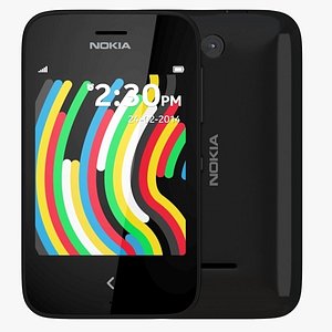 3d model nokia asha 230 black