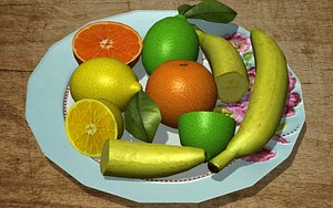 3d fruit pack orange lemon lime model