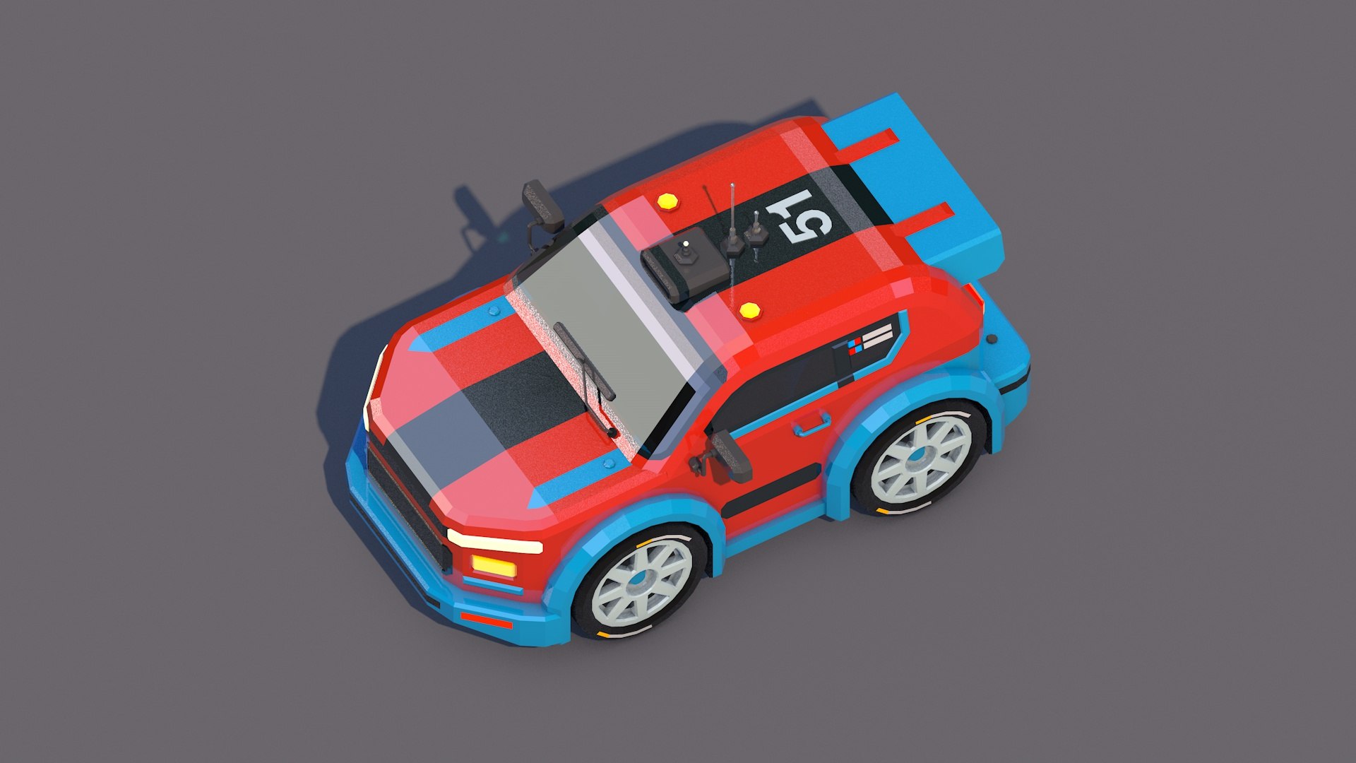 Rally Car - Red And Blue 3D - TurboSquid 2136053