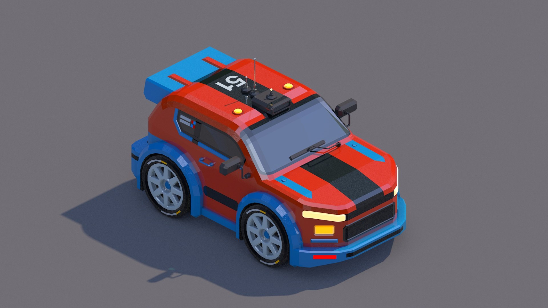 Rally Car - Red And Blue 3D - TurboSquid 2136053
