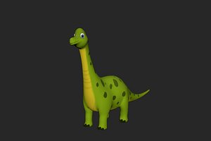 3D model cartoon brachiasaurus dinosaur
