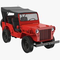 Red Jeep Willys