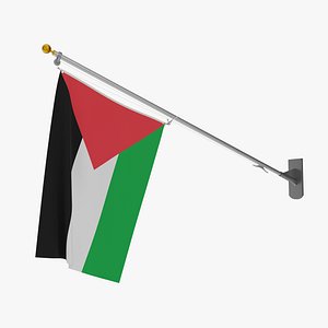 3D model Palestine Wall Flag T2