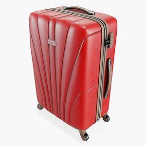3D Rolling Travel Suitcase Red
