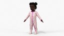 Black Baby Girl Wearing Full Bodysuit A-Pose