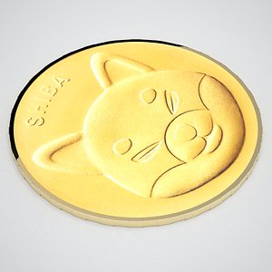 Gold Shiba Coin 3D model